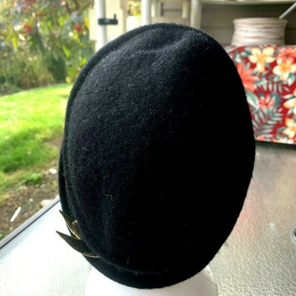 NWOT D&Y 100% wool black women's hat one size - Picture 4 of 7